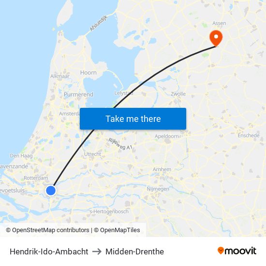 Hendrik-Ido-Ambacht to Midden-Drenthe map