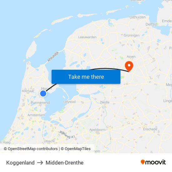 Koggenland to Midden-Drenthe map