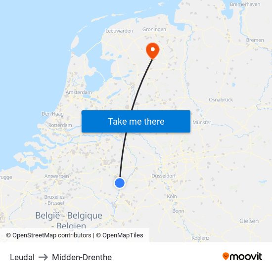 Leudal to Midden-Drenthe map