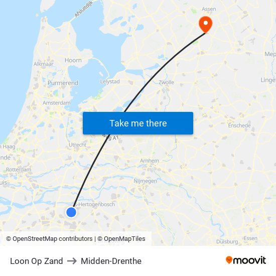 Loon Op Zand to Midden-Drenthe map
