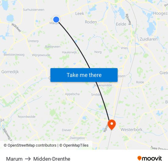 Marum to Midden-Drenthe map