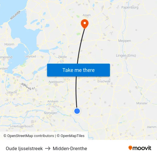 Oude Ijsselstreek to Midden-Drenthe map
