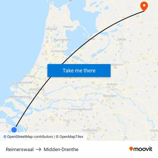 Reimerswaal to Midden-Drenthe map