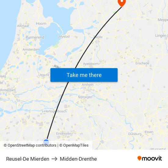 Reusel-De Mierden to Midden-Drenthe map