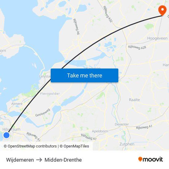 Wijdemeren to Midden-Drenthe map