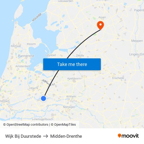 Wijk Bij Duurstede to Midden-Drenthe map