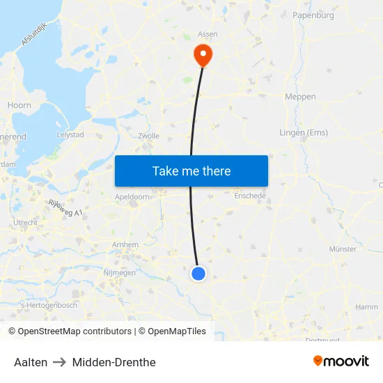 Aalten to Midden-Drenthe map