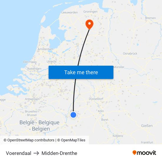 Voerendaal to Midden-Drenthe map