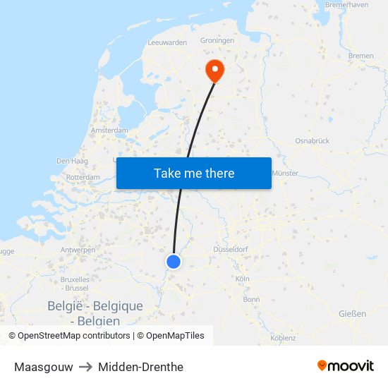 Maasgouw to Midden-Drenthe map