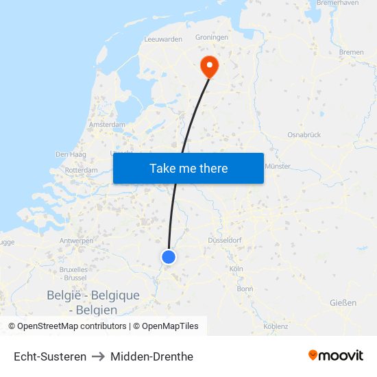 Echt-Susteren to Midden-Drenthe map