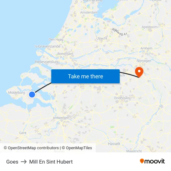 Goes to Mill En Sint Hubert map
