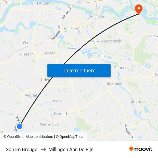 Son En Breugel to Millingen Aan De Rijn map