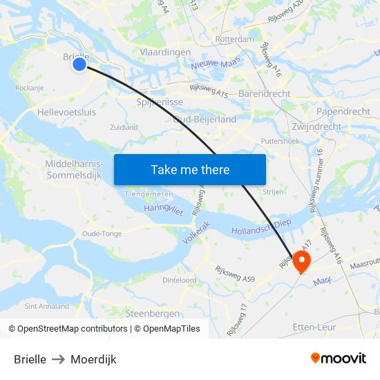 Brielle to Moerdijk map