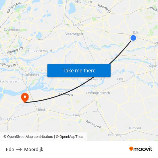 Ede to Moerdijk map