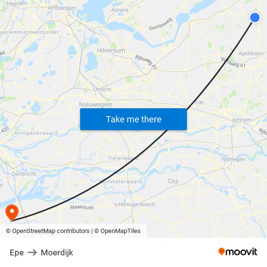 Epe to Moerdijk map