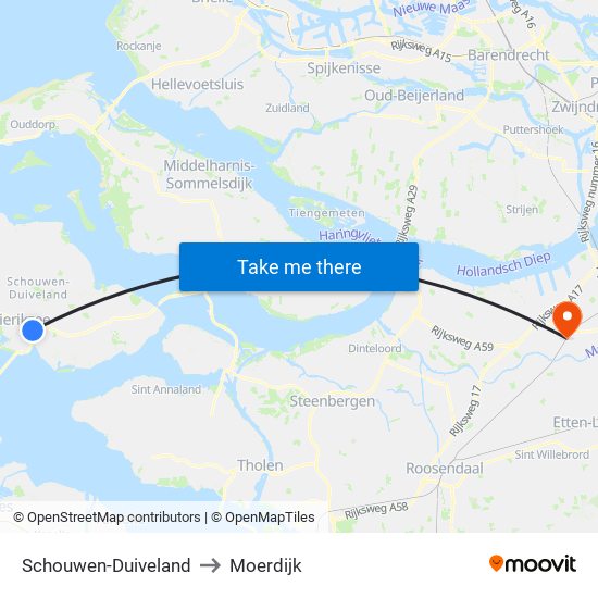 Schouwen-Duiveland to Moerdijk map