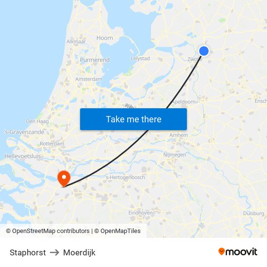 Staphorst to Moerdijk map
