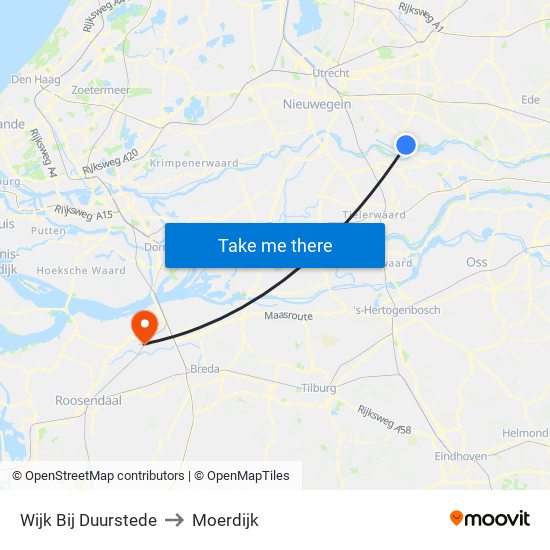 Wijk Bij Duurstede to Moerdijk map