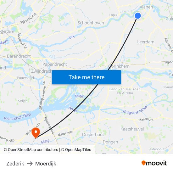 Zederik to Moerdijk map