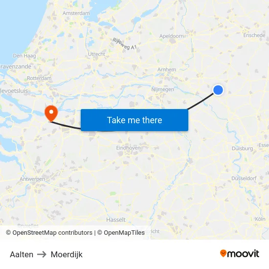 Aalten to Moerdijk map