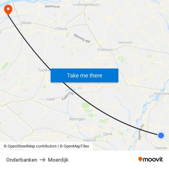 Onderbanken to Moerdijk map