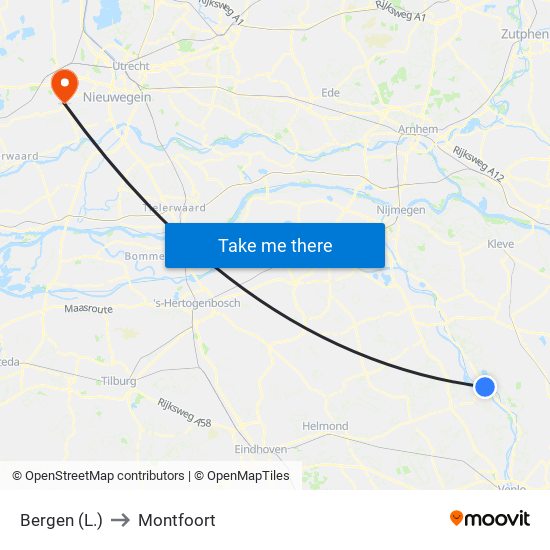 Bergen (L.) to Montfoort map