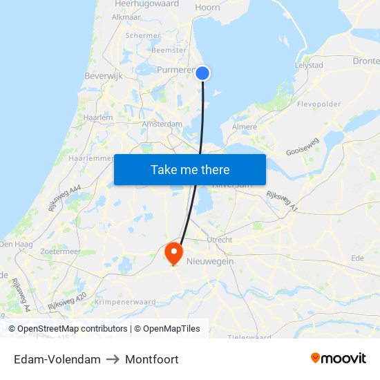 Edam-Volendam to Montfoort map