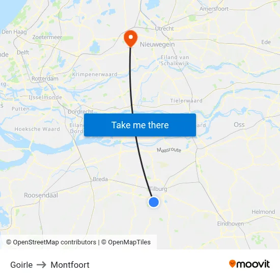 Goirle to Montfoort map