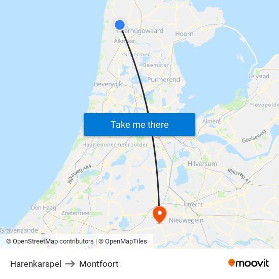 Harenkarspel to Montfoort map