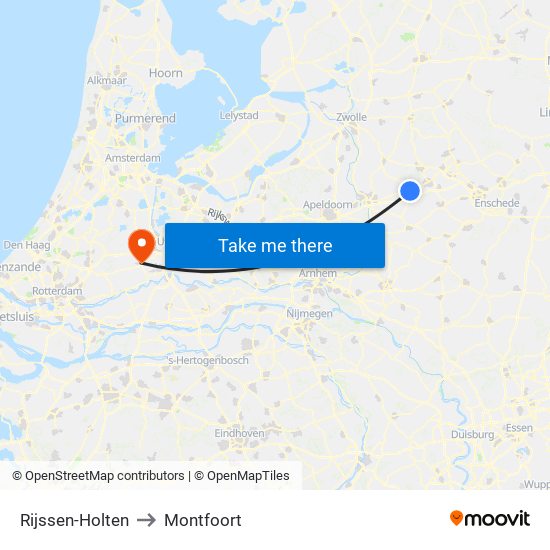 Rijssen-Holten to Montfoort map