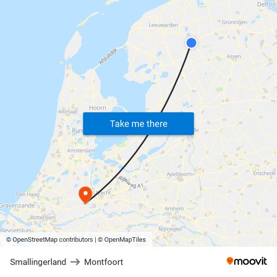 Smallingerland to Montfoort map