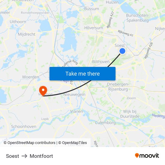 Soest to Montfoort map