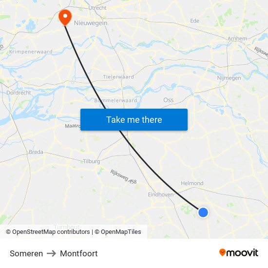 Someren to Montfoort map