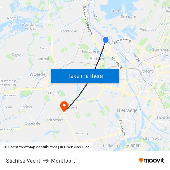 Stichtse Vecht to Montfoort map