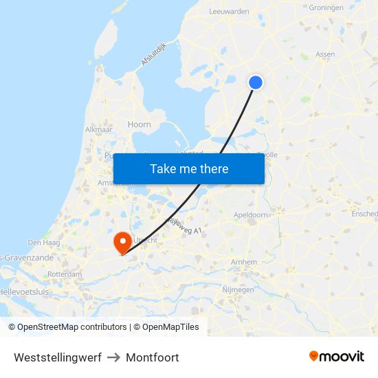 Weststellingwerf to Montfoort map