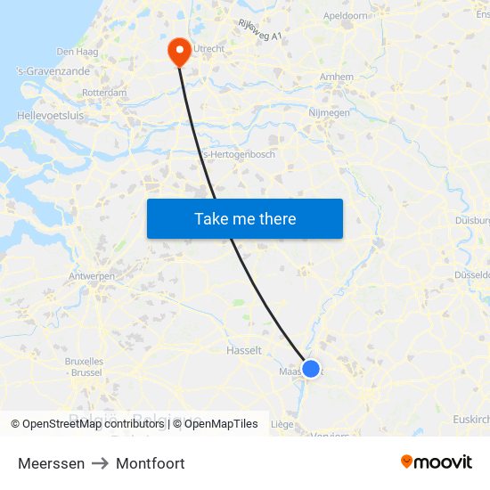 Meerssen to Montfoort map