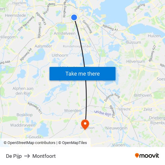 De Pijp to Montfoort map