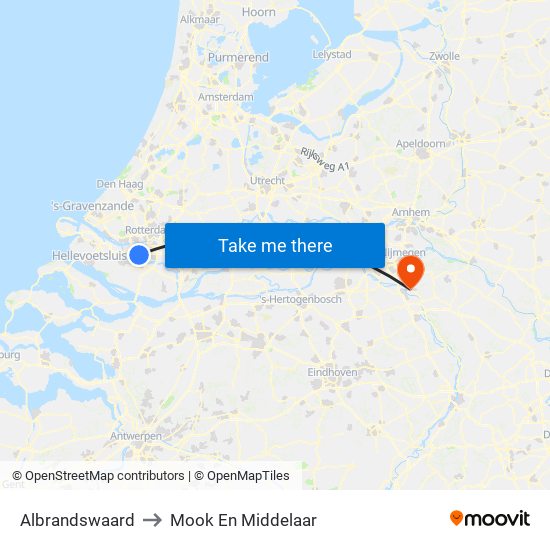 Albrandswaard to Mook En Middelaar map