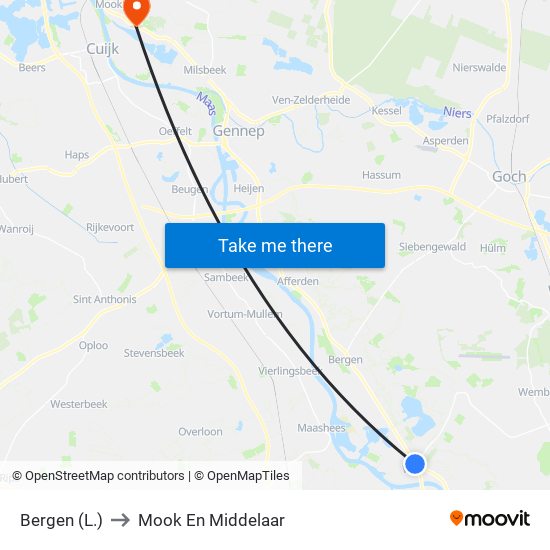 Bergen (L.) to Mook En Middelaar map