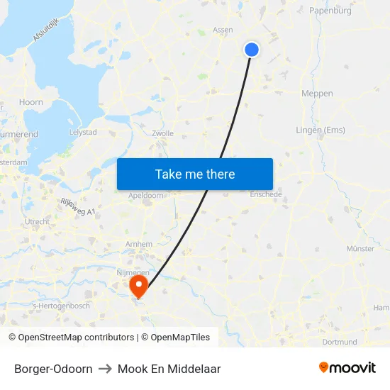 Borger-Odoorn to Mook En Middelaar map