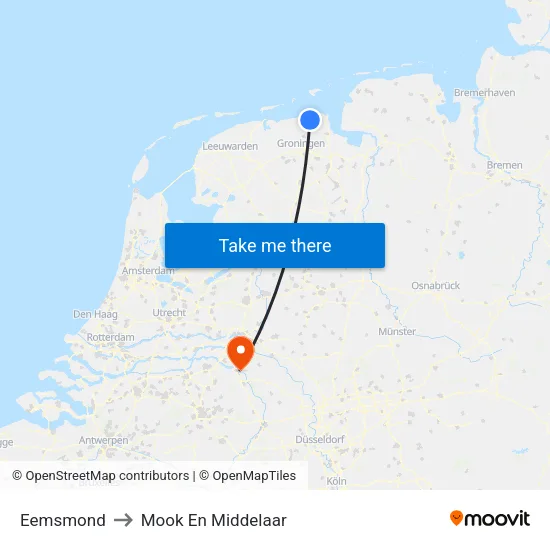 Eemsmond to Mook En Middelaar map