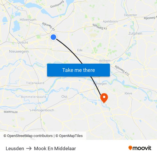 Leusden to Mook En Middelaar map