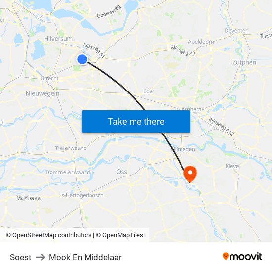 Soest to Mook En Middelaar map