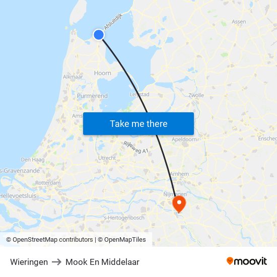 Wieringen to Mook En Middelaar map