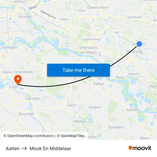 Aalten to Mook En Middelaar map