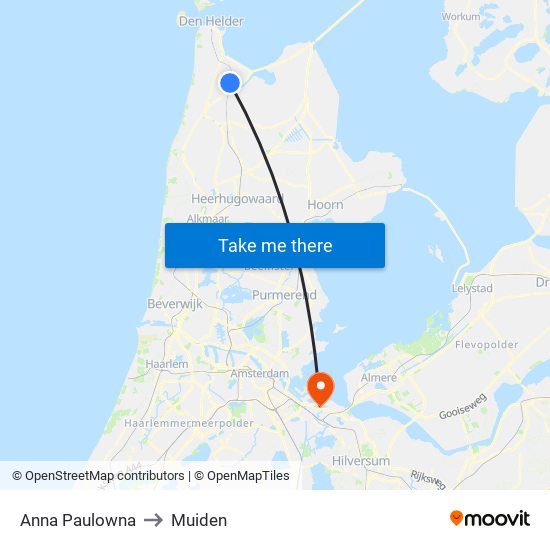 Anna Paulowna to Muiden map