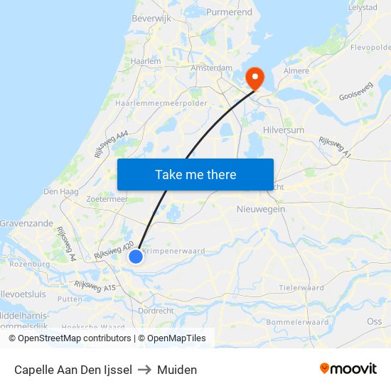 Capelle Aan Den Ijssel to Muiden map