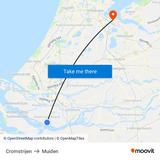 Cromstrijen to Muiden map