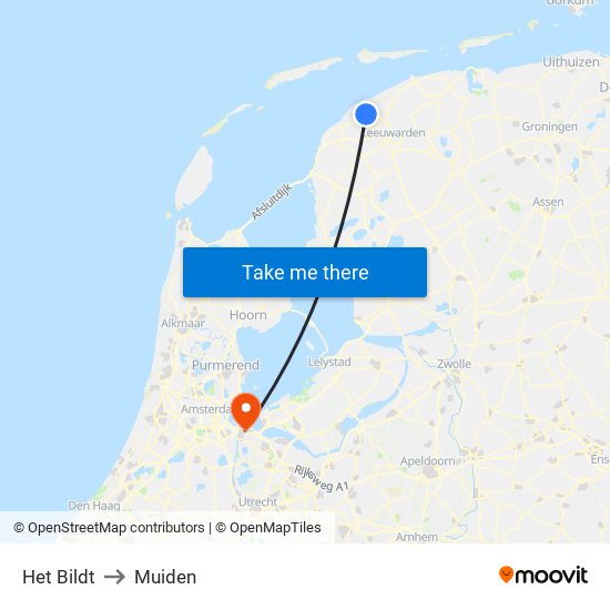 Het Bildt to Muiden map