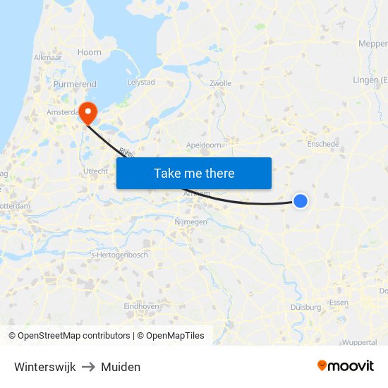 Winterswijk to Muiden map